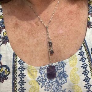 Silver and Purple Quartz necklace